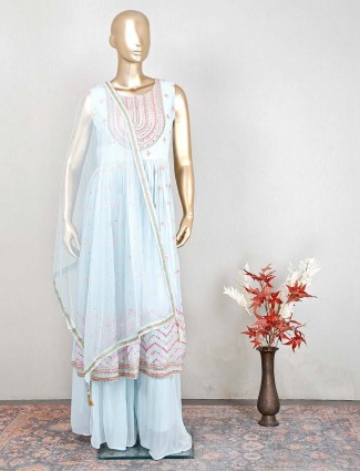 Blue georgette designer salwar suit for women