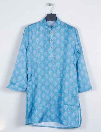 Blue silk festive wear kurta suit