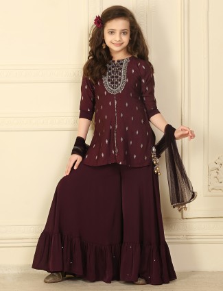 Brown color salwar suit for party and festivals