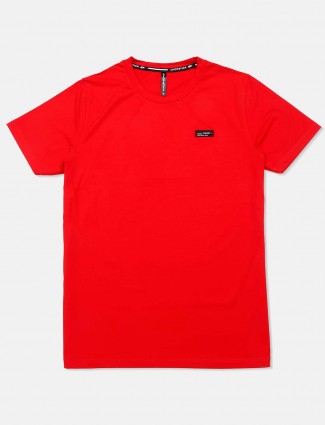 Chopstick casual wear solid red t-shirt