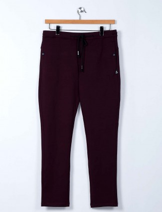 Cookyss maroon cotton track pant