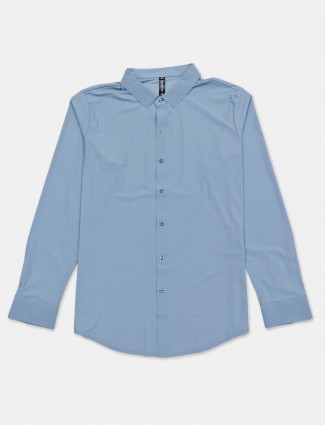 Cookyss sky blue solid casual shirt
