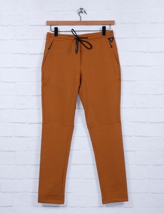 Cookyss solid rust orange color track pant