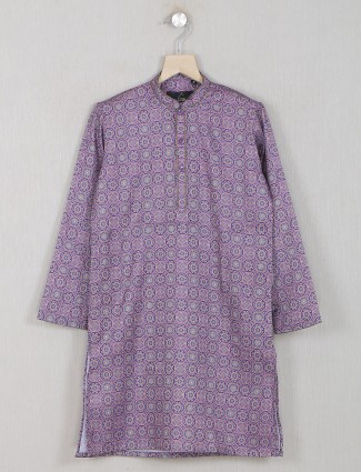 Cotton violet kurta suit in festive wear