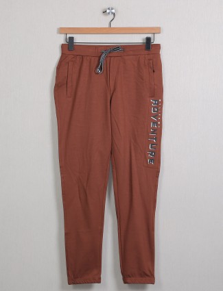 Deepee brown cotton trackpant for men
