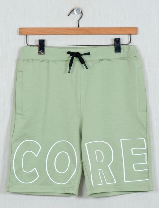 DXI cotton printed green shorts