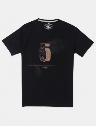 Fritzberg black cotton casual wear t-shirt