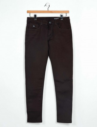 GS78 brown solid mens jeans