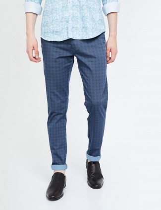 Indian Terrain blue color checks trouser