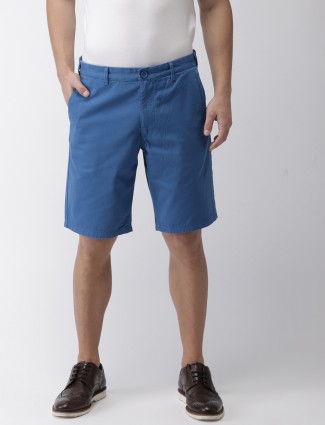 Indian Terrain presented blue solid shorts