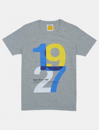 Ireal printed grey shade cotton t-shirt