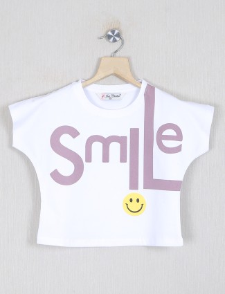 Just clothes latest white casual wear tshirt