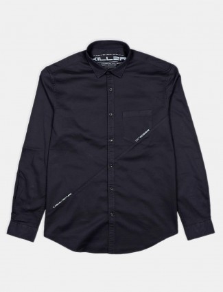 Killer cotton solid black casual shirt