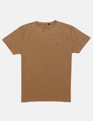 Kuch Kuch half sleevs khaki solid t-shirt