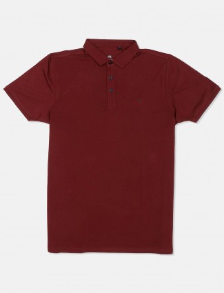 Kuch Kuch presented maroon solid t-shirt