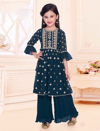 Latest rama green palazzo for girls in georgette