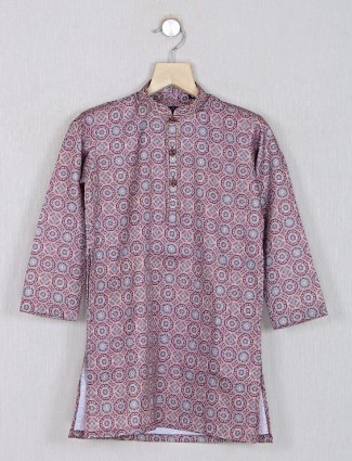 Latest maroon printed cotton festive wear kurta suit