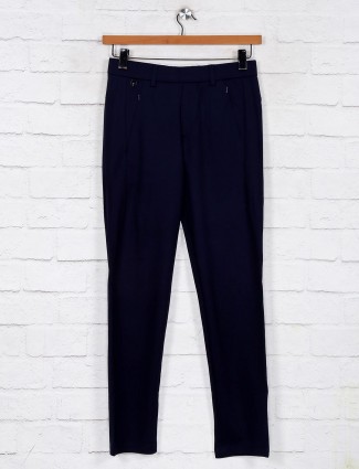 Maml navy solid track pant