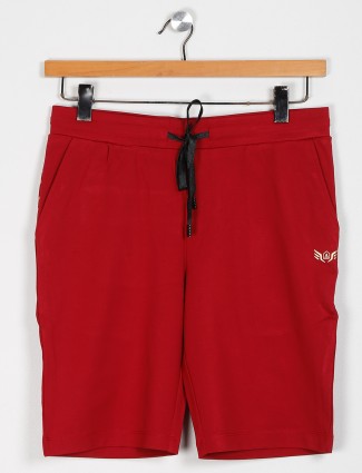 Maml solid comfortable red shorts