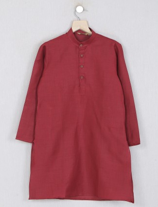 Maroon color festive wear kurta suit in cotton