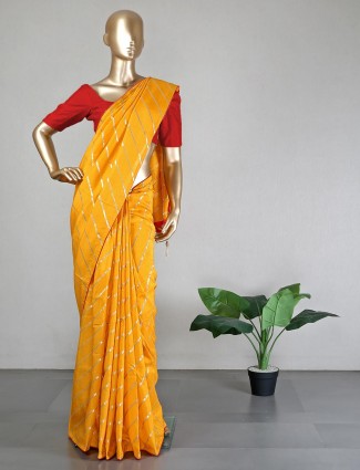 New yellow silk saree for wedding