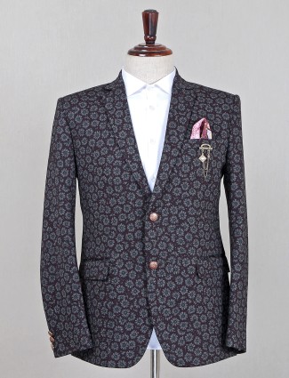 Party and reception wear maroon terry rayon blazer