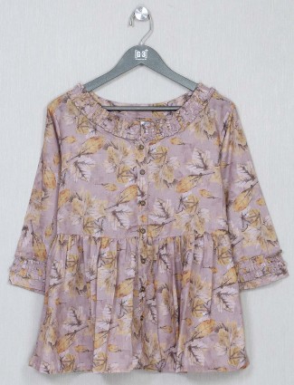 Onion pink printed top for women