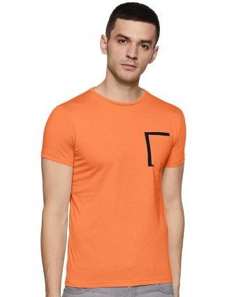 Pepe Jeans orange solid slim fit t-shirt