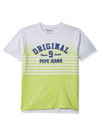 Pepe Jeans white and green printed t-shirt