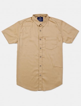 Pioneer solid khaki cotton shirt
