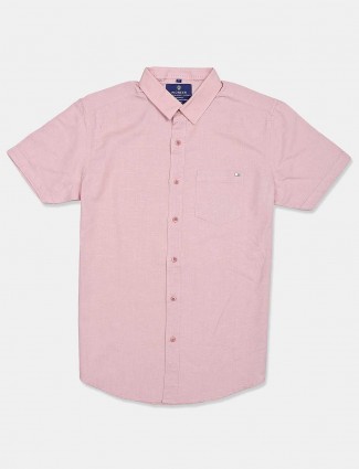 Pioneer solid pink casual shirt
