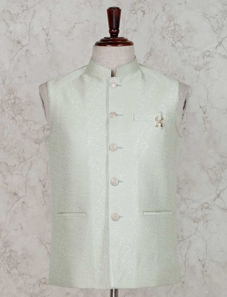 Pista green party waistcoat in terry rayon