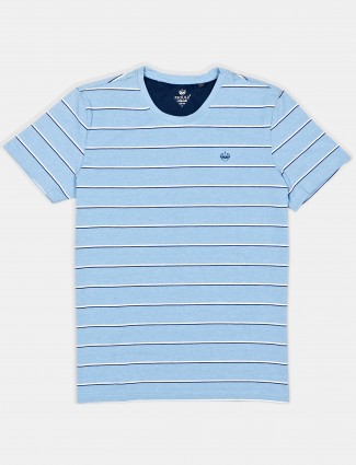 Psoulz mens stripe blue polo t-shirt