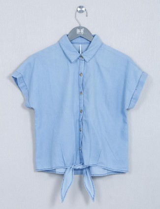 Recap blue cotton casual wear top