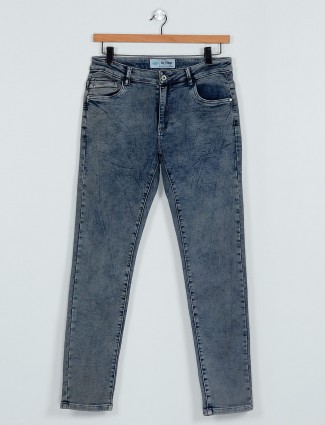 Rex Straut simple dark blue denim slim fit jeans