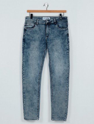 Rex Straut washed effect blue jeans