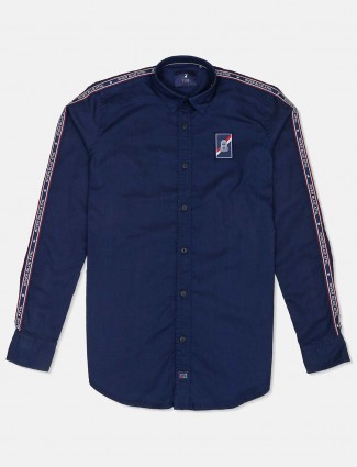 River Blue casual solid navy shirt