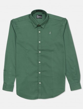 River Blue green color solid shirt for mens
