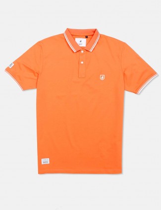 River Blue orange solid t-shirt
