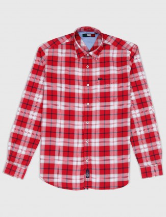 River Blue red checked pattern shirt