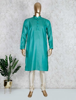 Rma green solid cotton kurta suit