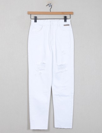 Sheczzar funky style white jeans in denim
