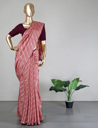 Silk pink saree for wedding days