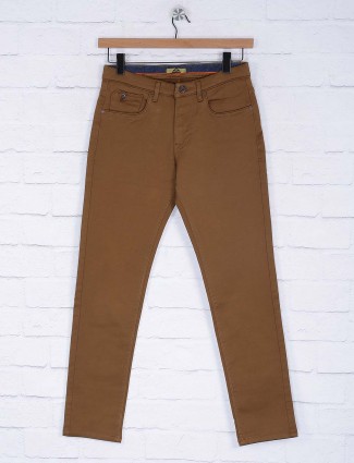 Six Element presented brown solid trouser