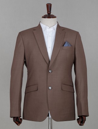 Solid light brown terry rayon coat suit