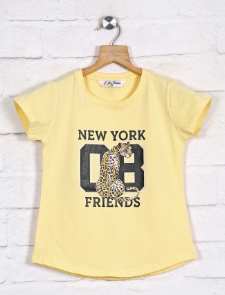 Solid yellow girls cotton top