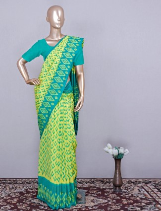 Spectacular green wedding wear patola silk saree