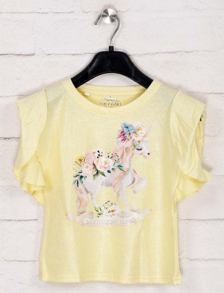 Tiny Girl yellow printed cotton casual top