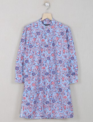 Violet printed style kurta suit in cotton