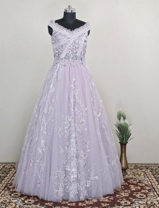 Wedding and party look gorgeous Violet floor-length net gown